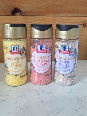 McCormick Bridgerton Finishing Sugars Strawberry Cream, Lemon, Lavender Vanilla